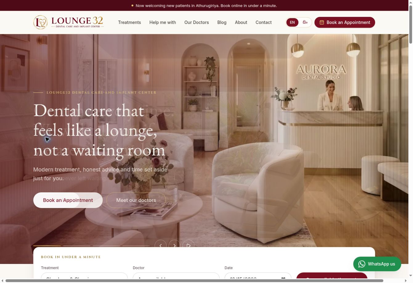 Lounge32 Dental website screenshot